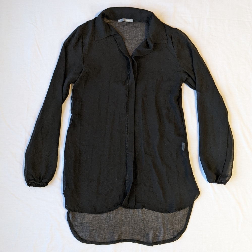 'Smart Set' Sheer Black Long Sleeve